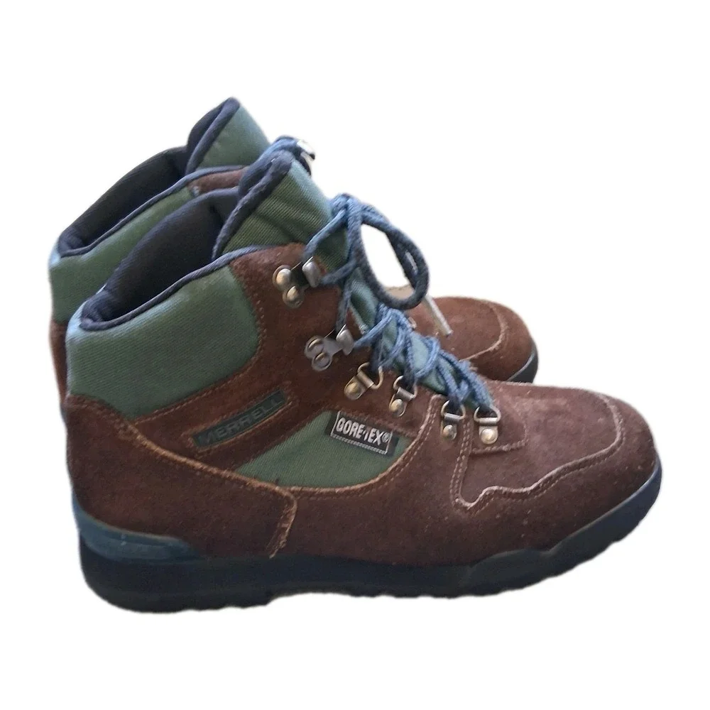 Merrell Nova GTX Boots Men Size 9.5 Gore-Tex Brown Suede Hiking Trail Lace up